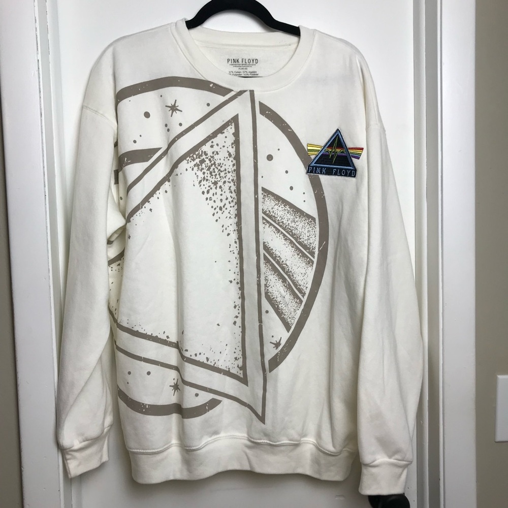 Adult Pink Floyd Dark Side of the Moon Embroidered Sweater Pullover Size XL